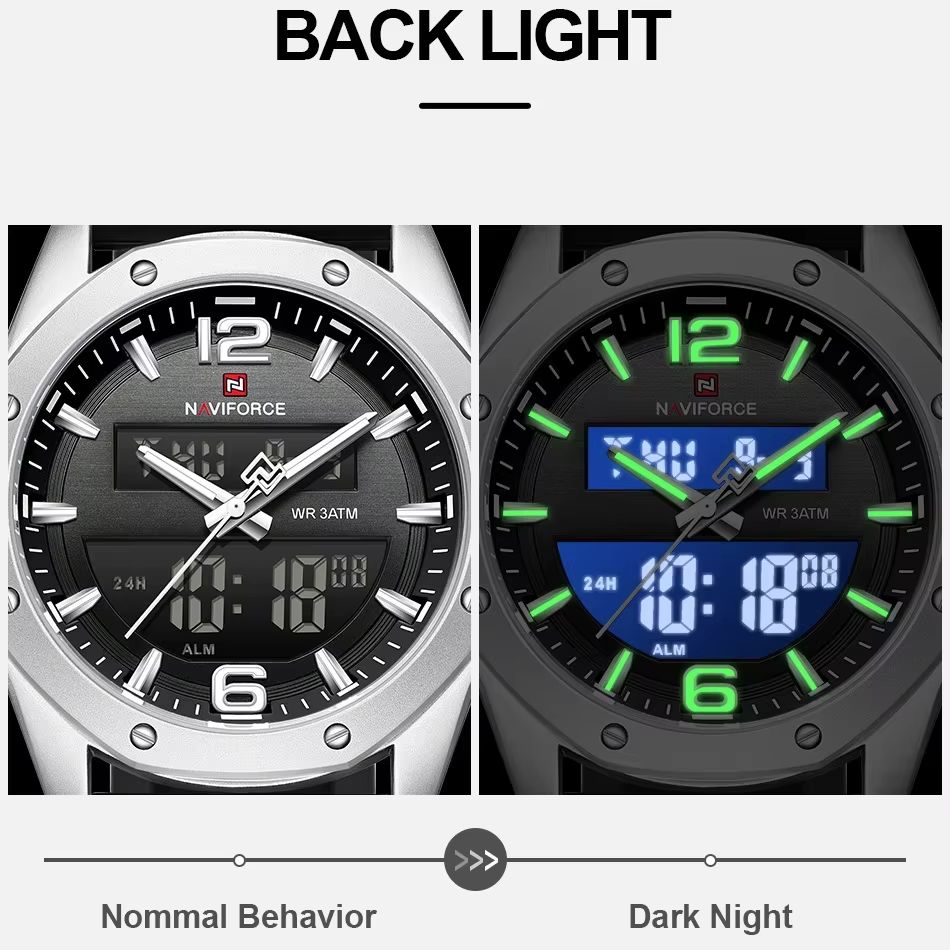 Watch Display Pillow - NAVIFORCE Men Quartz LCD Dual Display