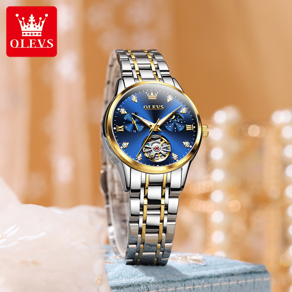 OLEVS Đồng Hồ Nữ Sang Trọng To - đánh giá và giá Skeleton Mechanical Watch