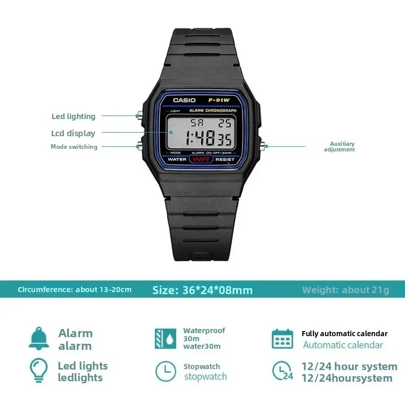 Casio F-91W-1 Fashion Retro Sm - đánh giá và giá Watch Display Pillow