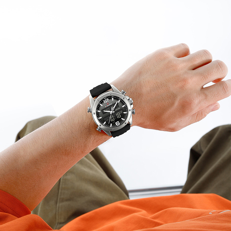 NAVIFORCE Men Quartz LCD Dual  - đánh giá và giá Watch Display Pillow